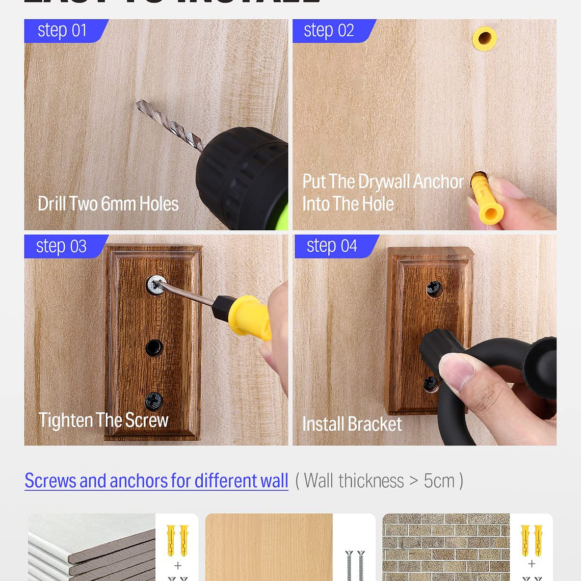 Soporte Colgador De Pared Para Bajo, Guitarra 5