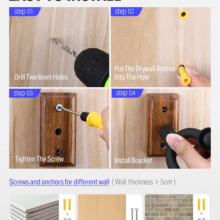 Soporte Colgador De Pared Para Bajo, Guitarra 5