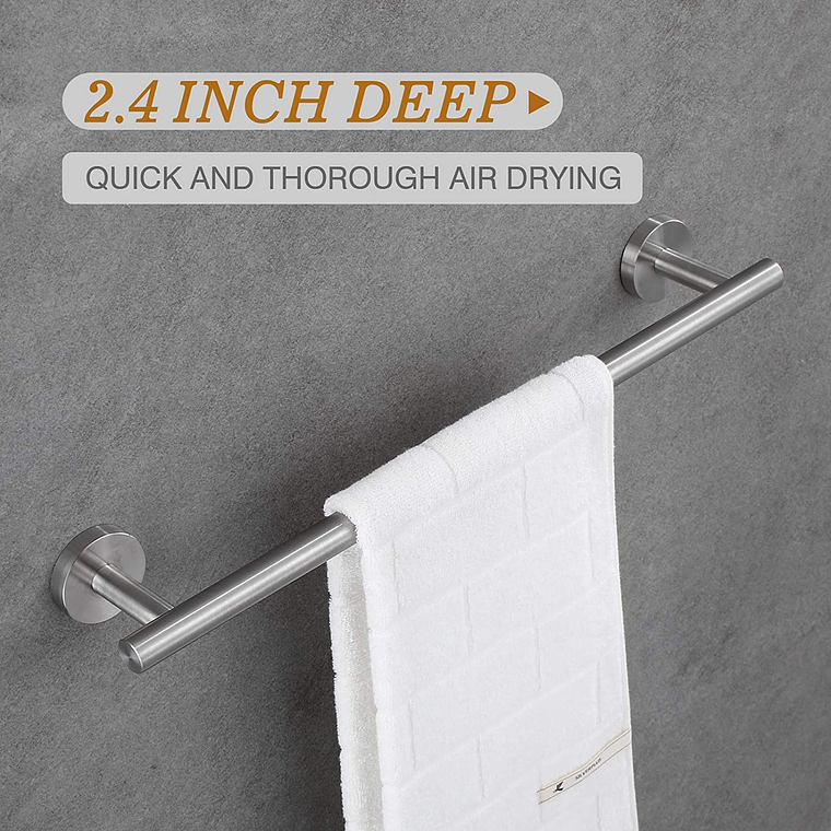 Toallero Baño Barra 40cm Acero Inoxidable 3