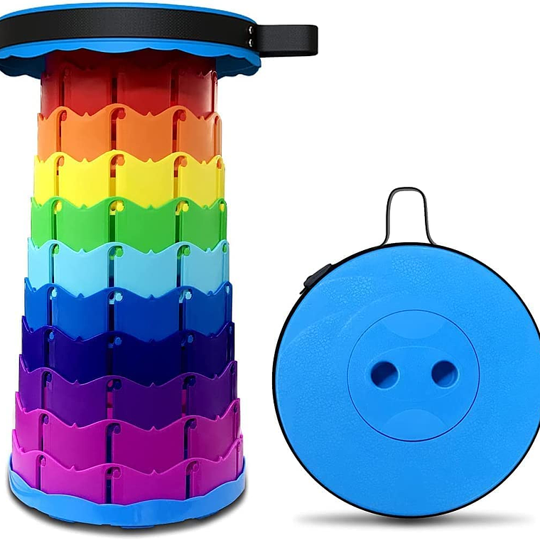 Taburete Plegable Portátil De Plástico Retráctil Silla 1