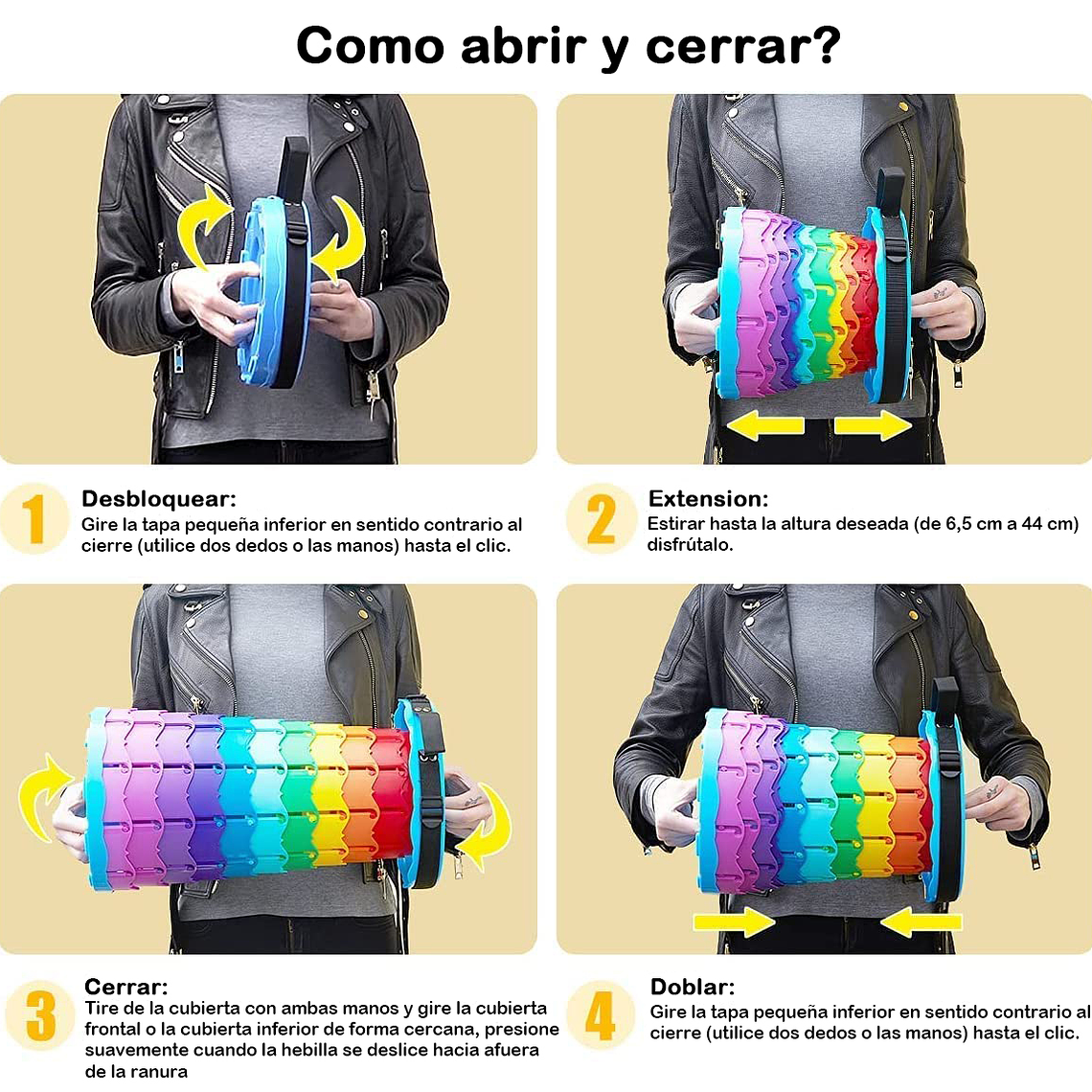 Taburete Plegable Portátil De Plástico Retráctil Silla 4