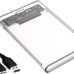 Cofre Case Transparente Disco Duro Sata2.5 Usb3.0