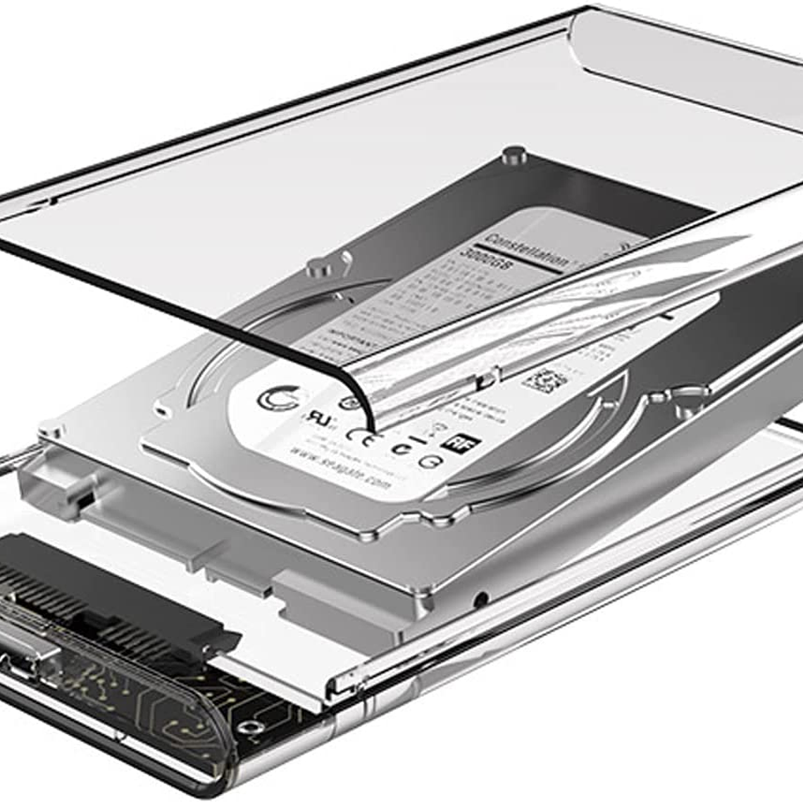 Cofre Case Transparente Disco Duro Sata2.5 Usb3.0 2