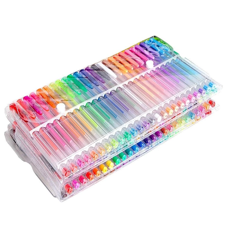 Set 100 Lápices Gel Neón-glitter-metálico-pastel