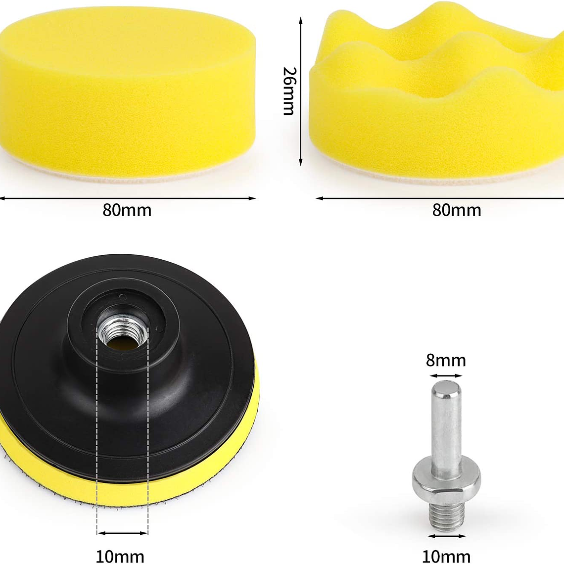 Kit De 11 Piezas Esponjas Pulir Almohadillas Para Auto 5