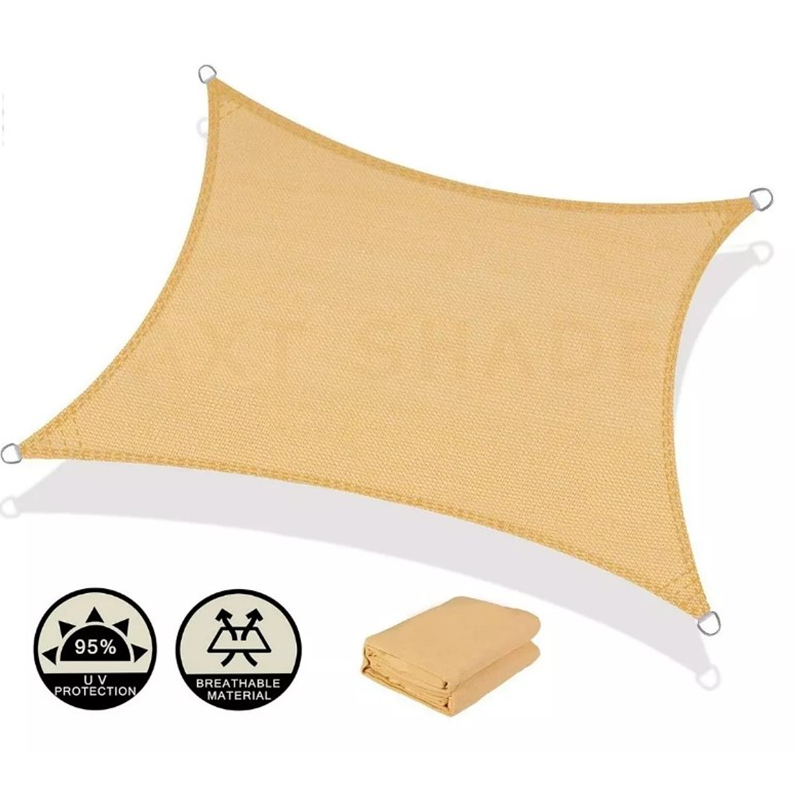 Toldo Vela Sombra Malla Rectangular 2 X 3 Mts 1