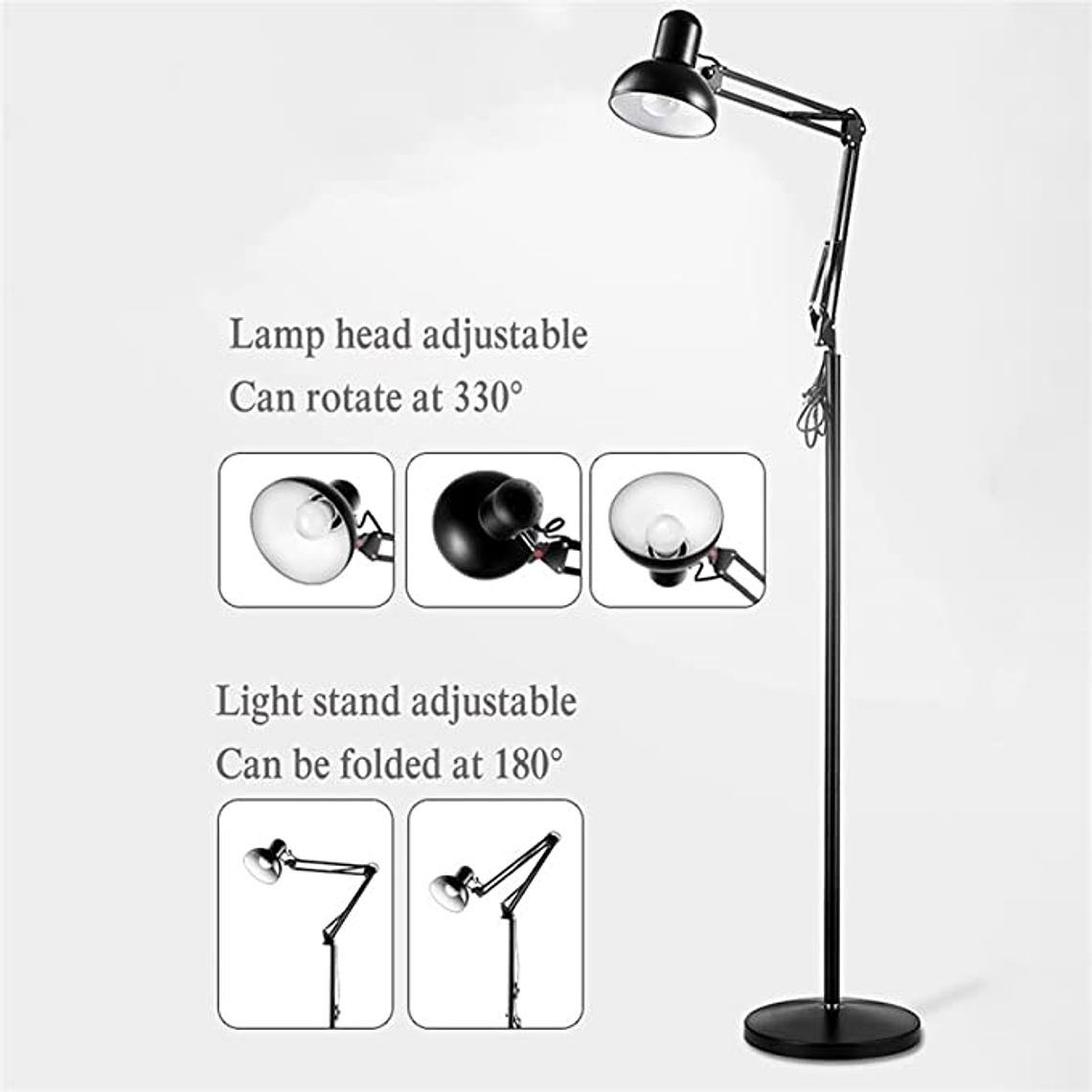 Lámpara De Pie Plegable Flexible Escritorio, Estudio Dibujo 2