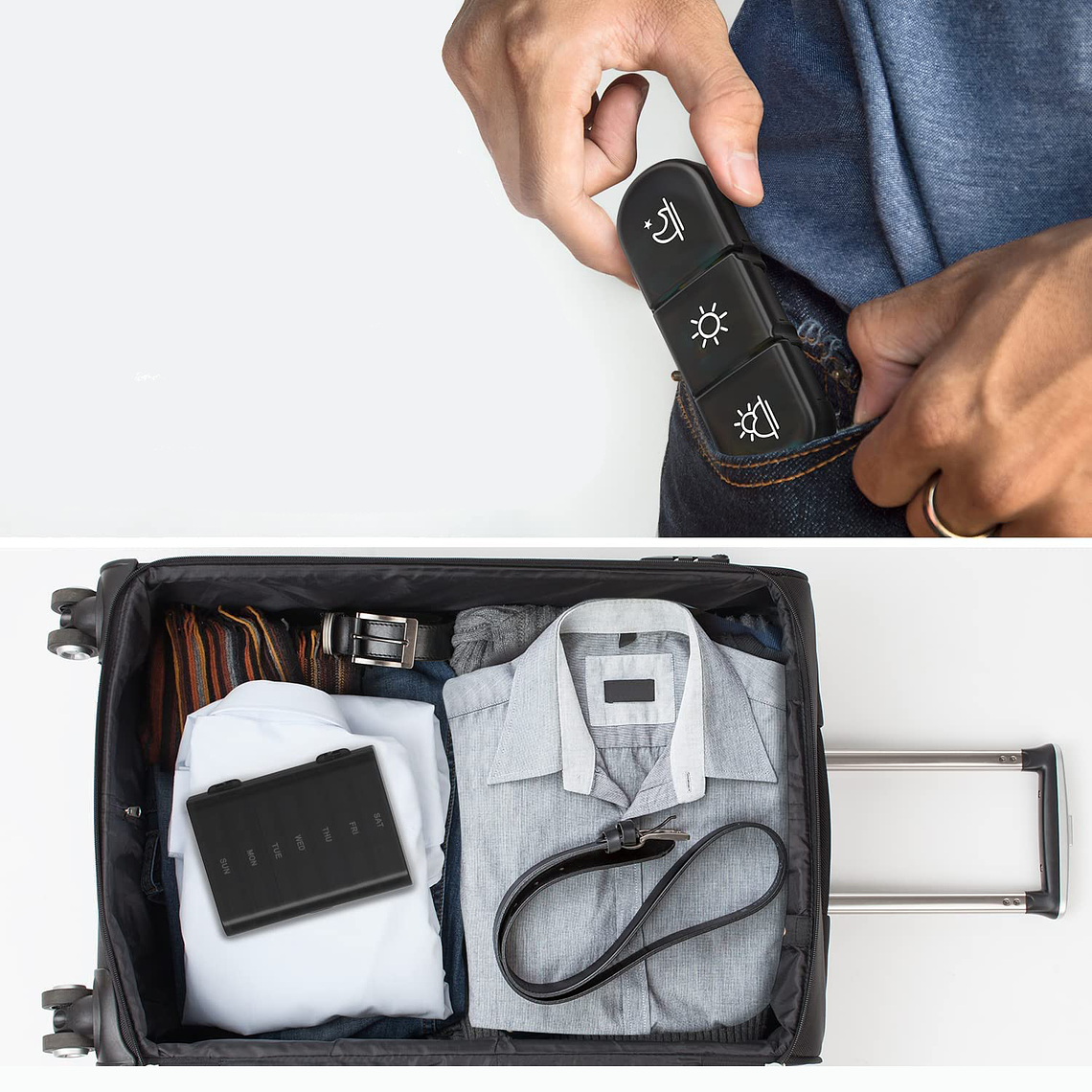 Pastillero Semanal Organizador Portátil 3 Tomas 7 Dias 8