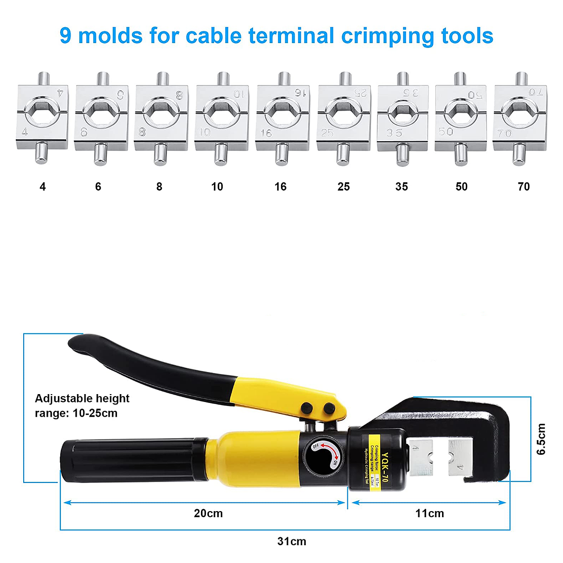 Alicate Aprieta Terminales Prensa Hidraulico 10 Tn 9 Dies 5
