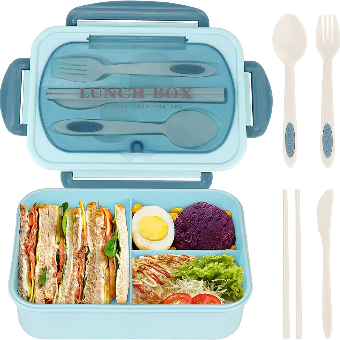 Taper Hermico Para Comidas Contenedor + Cubiertos 1