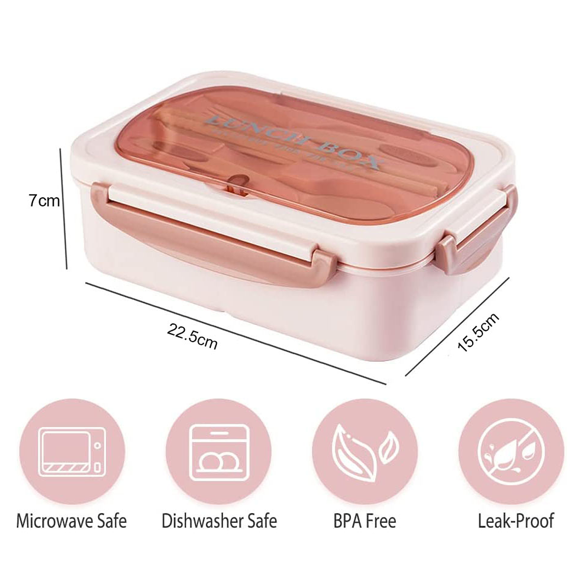 Taper Hermico Para Comidas Contenedor + Cubiertos 6