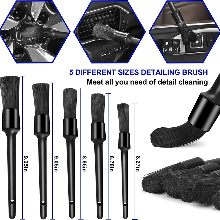 Juego 21 Pzas De Cepillos De Lavado De Autos Pulir Limpieza 5