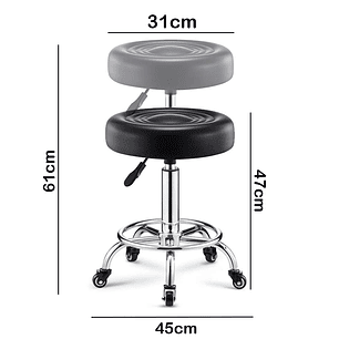 Taburete Piso Bar Ajustable Giratorio Con Ruedas