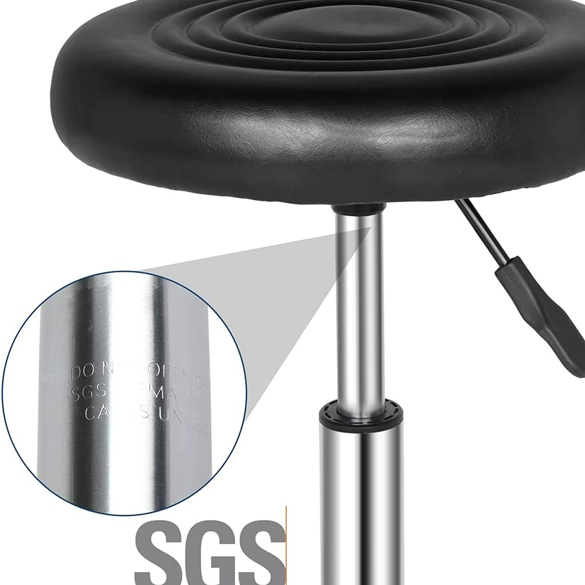 Taburete Piso Bar Ajustable Giratorio Con Ruedas 3