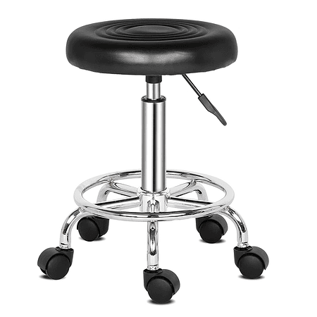 Taburete Piso Bar Ajustable Giratorio Con Ruedas