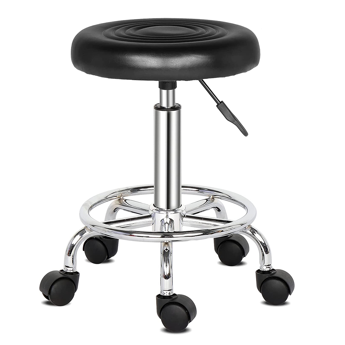 Taburete Piso Bar Ajustable Giratorio Con Ruedas 1