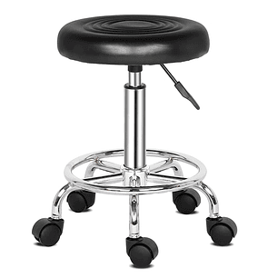 Taburete Piso Bar Ajustable Giratorio Con Ruedas