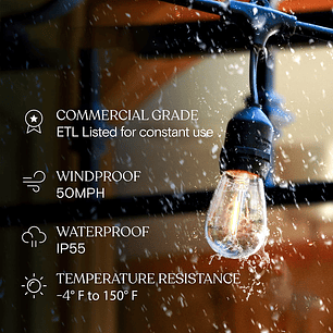 Guirnalda Luces Led 20 Metros Unible Exterior 20 Ampolletas