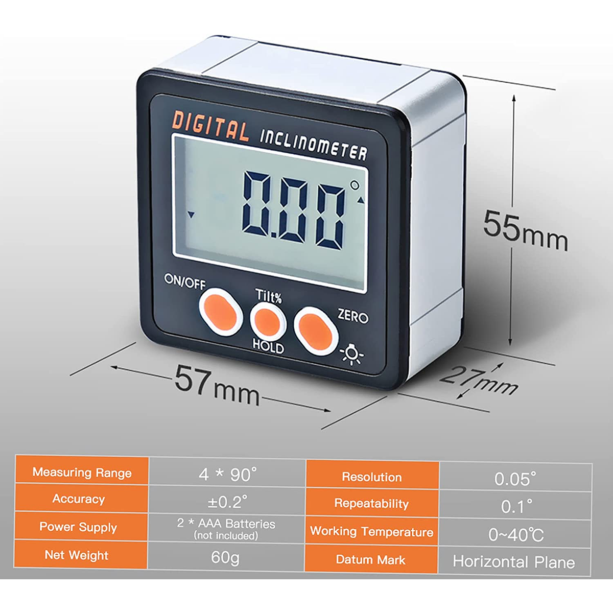 Inclinometro Smorzato Clinometro Accurato Doppia Scala Livello 6 - Foto 7
