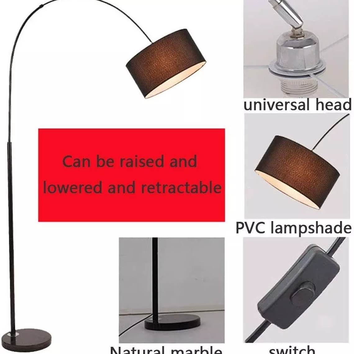 Lámpara De Pie E27 Metal 4