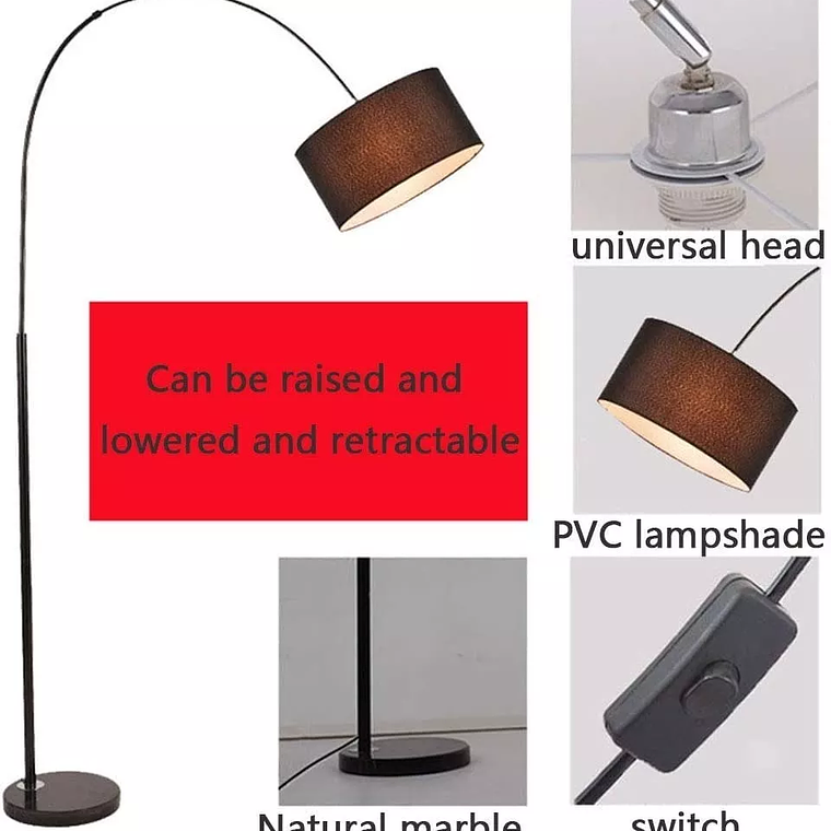 Lámpara De Pie E27 Metal 4