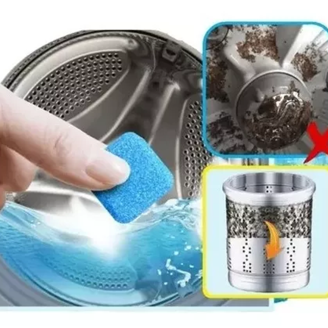 Pack 12 Pastillas Efervescentes Limpieza De Máquina Lavadora 4