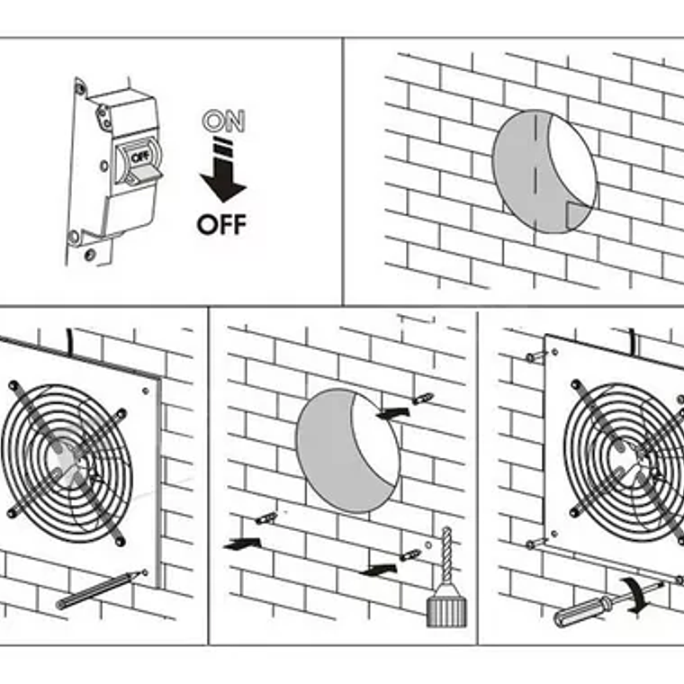Extractor De Aire Industrial 12 Pulgadas 300mm 120w 7