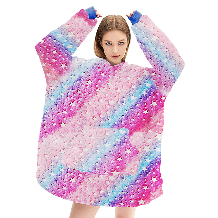 Polerón De Franela Con Capucha Luminoso Brillante Diseños 4