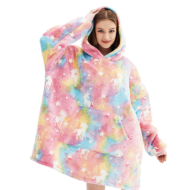 Polerón De Franela Con Capucha Luminoso Brillante Diseños 5