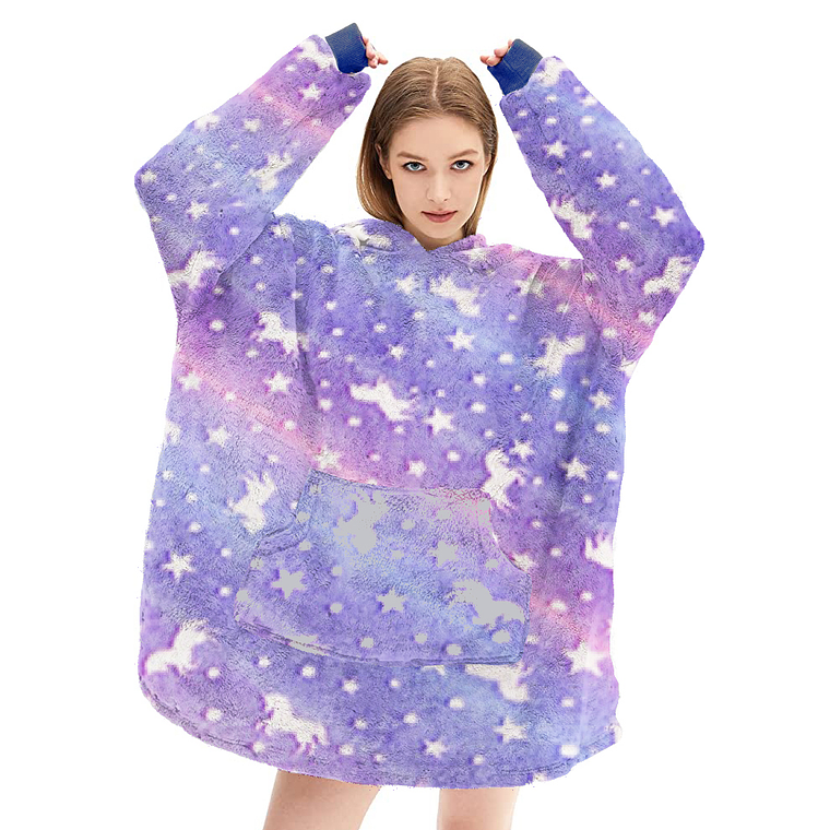 Polerón De Franela Con Capucha Luminoso Brillante Diseños 6