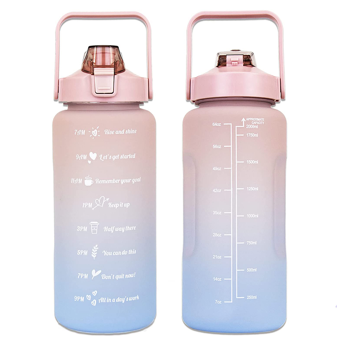 Botella De Agua Motivacional Gran Capacidad 2ltrs Deportiva 1