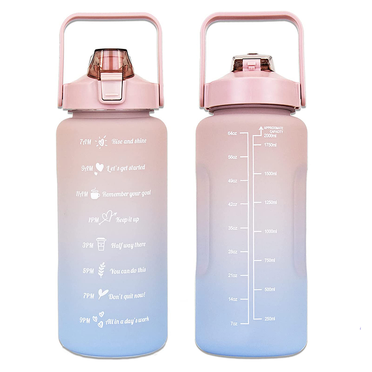 Botella De Agua Motivacional Gran Capacidad 2ltrs Deportiva 1