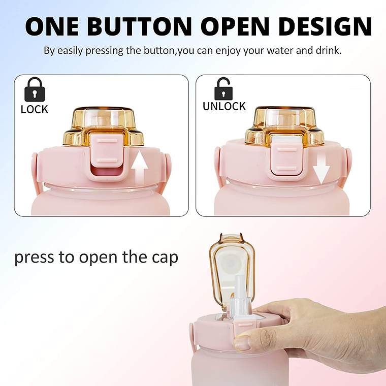 Botella De Agua Motivacional Gran Capacidad 2ltrs Deportiva 5