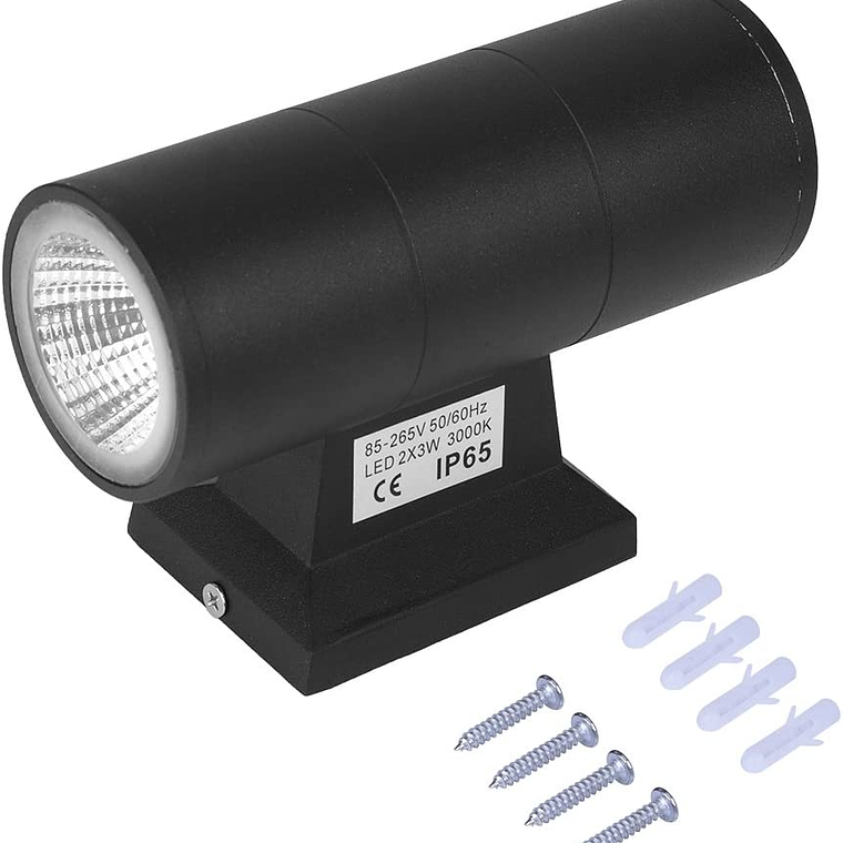 Aplique Lampara Muro Led Luz Doble Cilindro Exterior 6