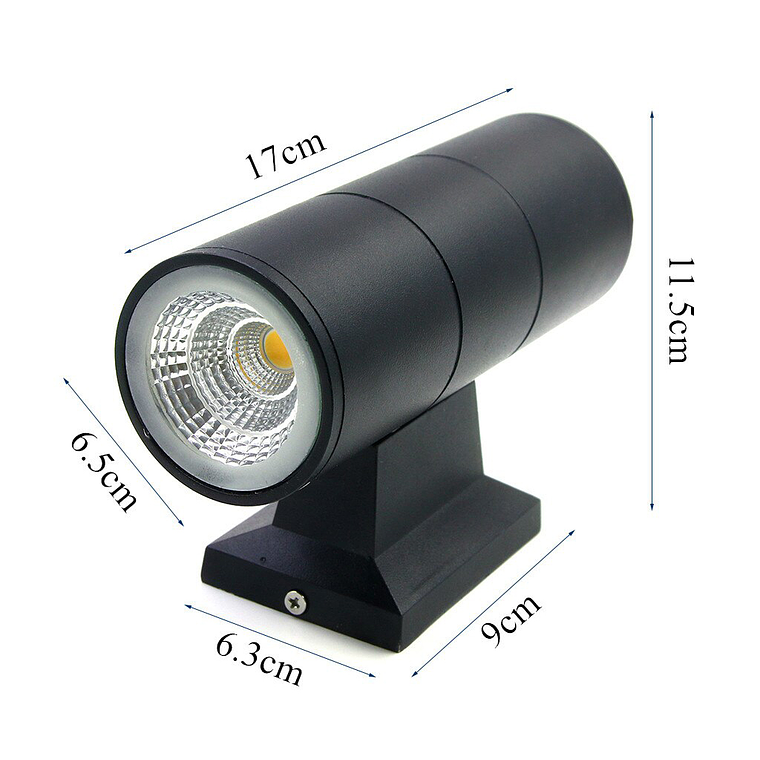 Aplique Lampara Muro Led Luz Doble Cilindro Exterior 7