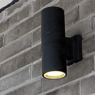 Aplique Lampara Muro Led Luz Doble Cilindro Exterior