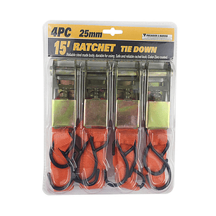 Set Kit Juego Eslinga Cinta Amarre Ratchet 4 Piezas