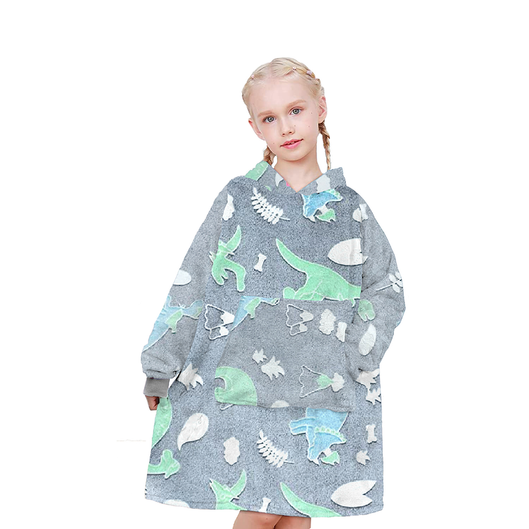 Polerón De Franela Con Capucha Para Niños Luminoso Diseños 1