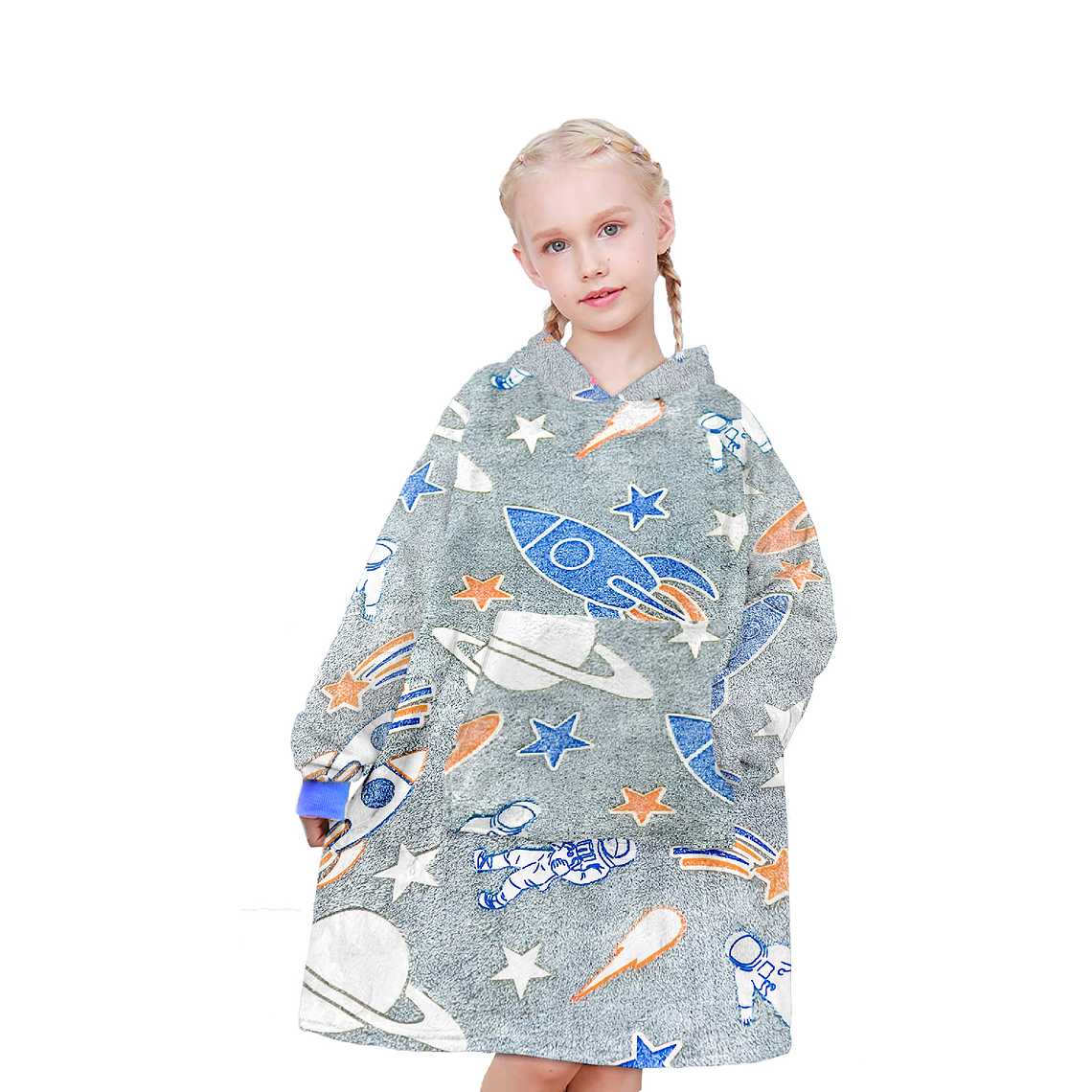 Polerón De Franela Con Capucha Para Niños Luminoso Diseños 4