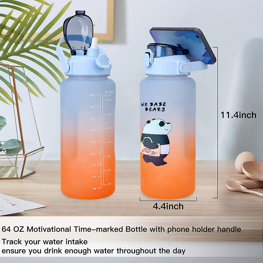 Pack 2 Botellas Agua Motivacional De 2 Litros Y 900ml Osos