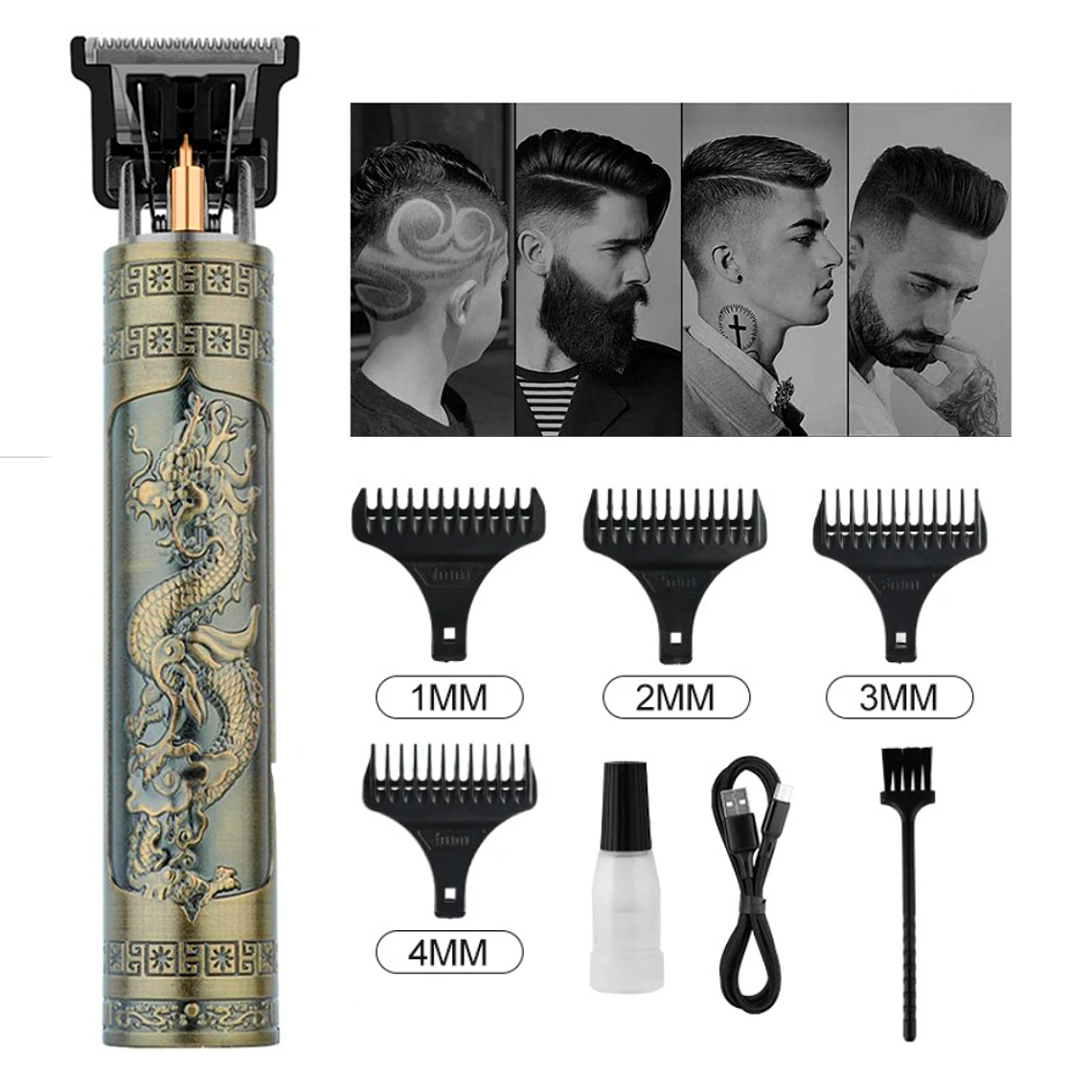 Máquina Cortadora Pelo Metálica Recargable Usb 1