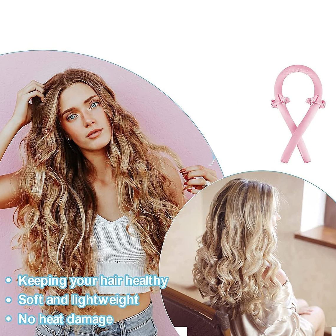 Onduladora Rizadora De Seda Ondas Sin Calor Para Cabello 4