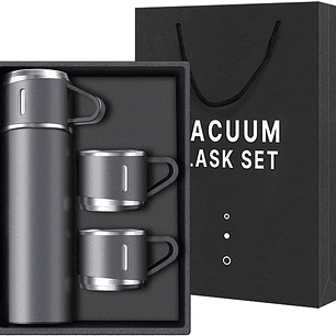Set Termo Caliente Frio Termo Acero Inox + 3 Tazas 500 Ml