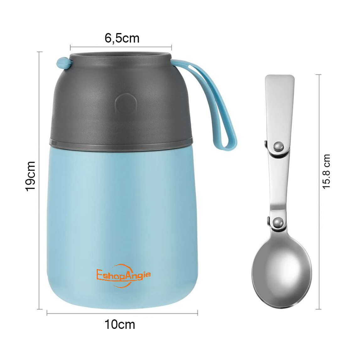 Termo De Comida Acero Inoxidable De 650ml + Cuchara 5