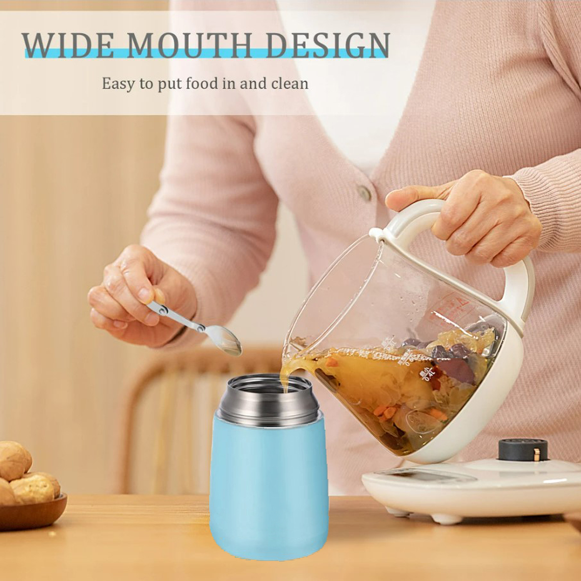 Termo De Comida Acero Inoxidable De 650ml + Cuchara 6