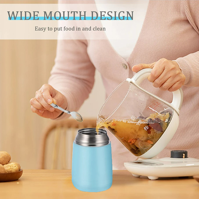 Termo De Comida Acero Inoxidable De 650ml + Cuchara 6