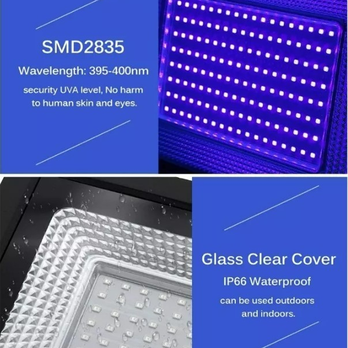 Foco Led Uv 100w Potente Exterior Ultra Violeta 4