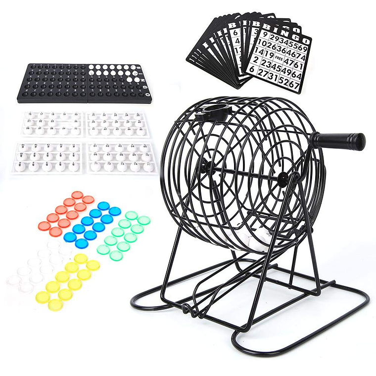 Set De Bingo Lota Completo Incluye Tombola Fichas Pelotas 1