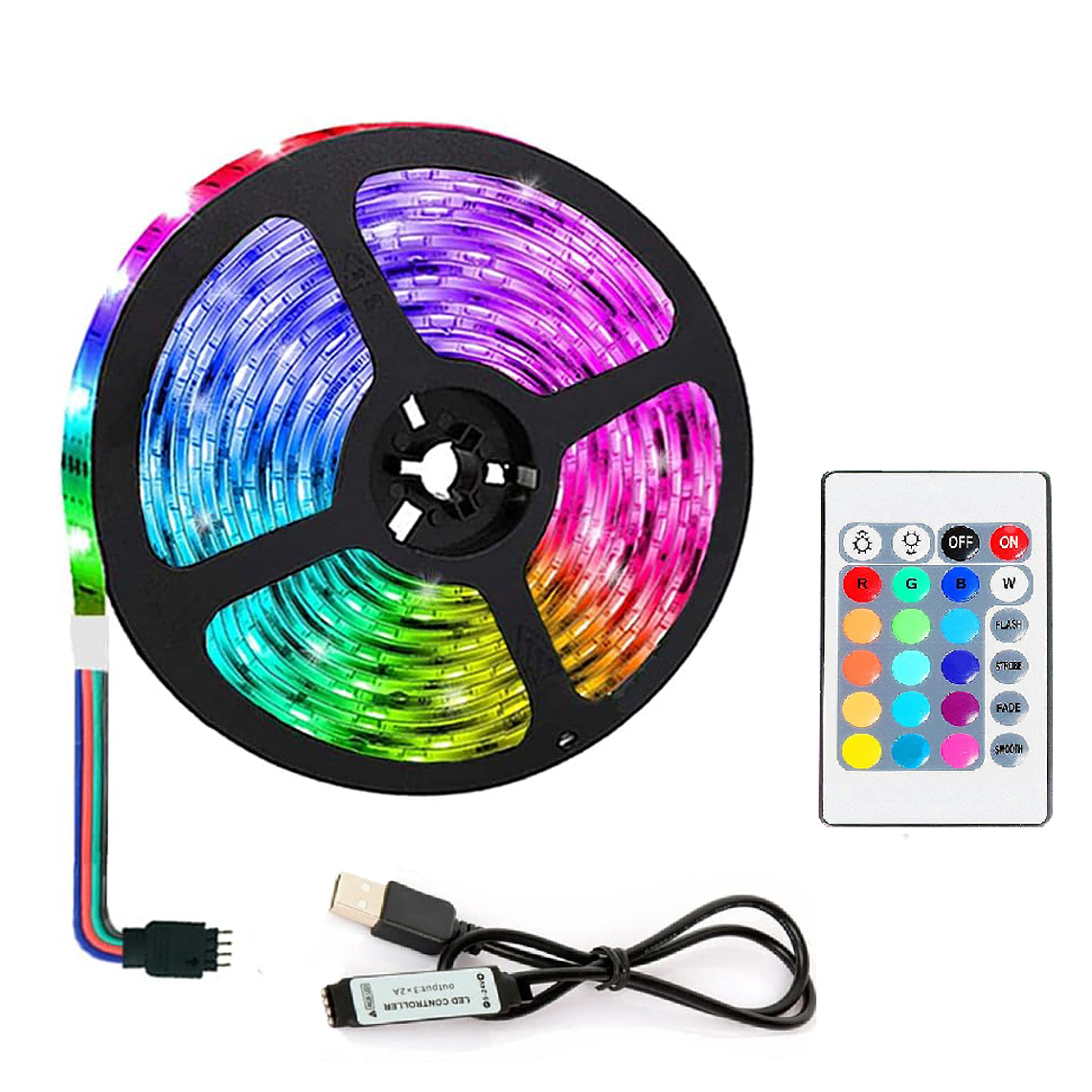 Cinta Tira Led 5 Metros Control Rgb 5050 Usb 5v 1