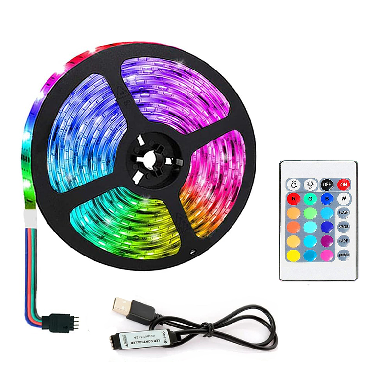 Cinta Tira Led 5 Metros Control Rgb 5050 Usb 5v 1